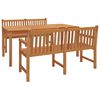 vidaXL 3 Piece Garden Dining Set Solid Wood Teak