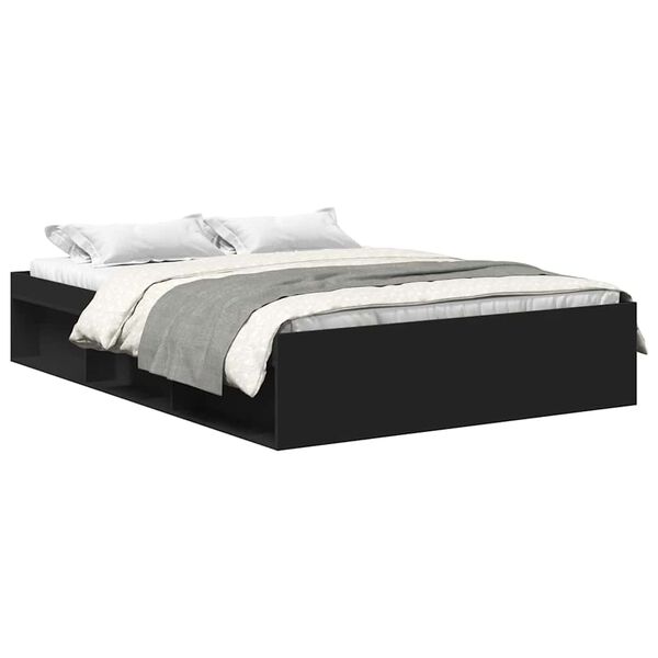 vidaXL Bed Frame without Mattress Black 160x200 cm