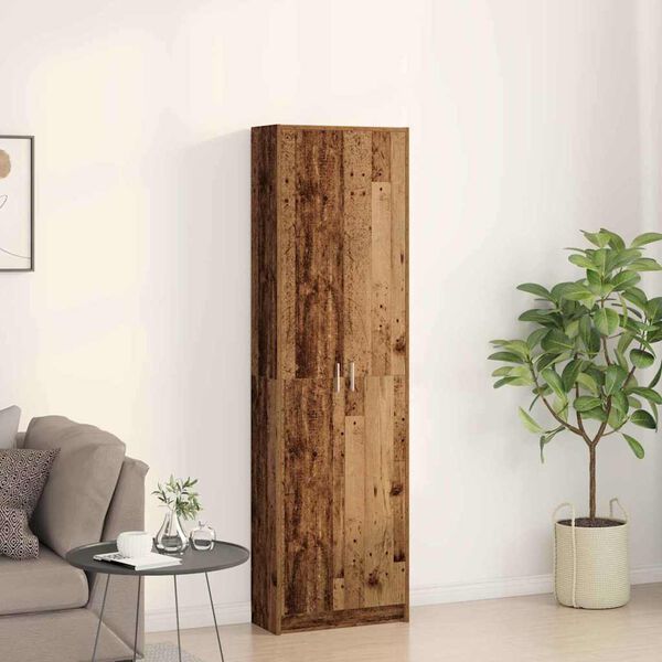vidaXL Wardrobe with Shelf Old Wood 55 x 25 x 189 cm Engineered Wood