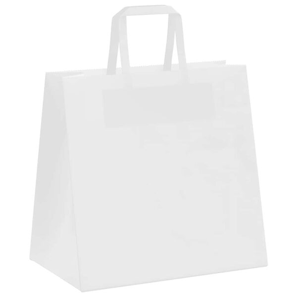 vidaXL Paper Bags 50 pcs with Handles White 26x17x25 cm
