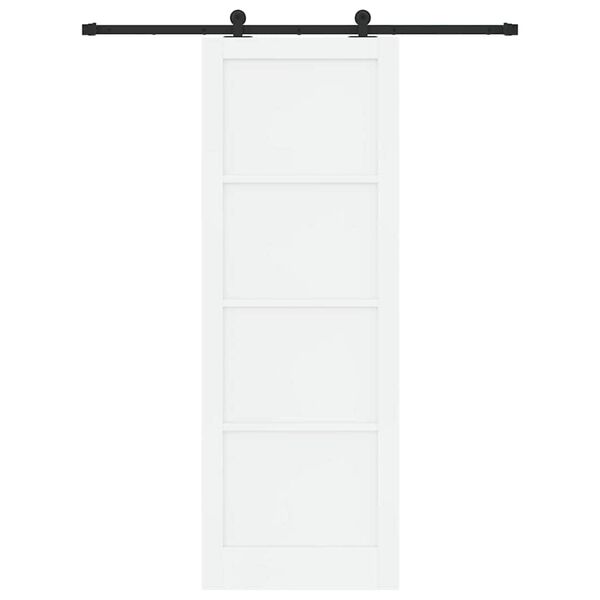 vidaXL Sliding Door White and Black 83 x 232 cm Solid Pine Wood