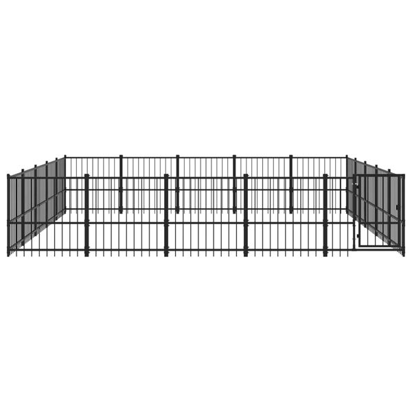 vidaXL Outdoor Dog Kennel Steel 23.52 m²