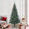 vidaXL Artificial Pre-lit Christmas Tree Green 210 cm PVC and Metal