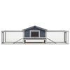 vidaXL Rabbit Hutch Grey 310x70x87 cm Solid Pine & Fir Wood