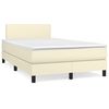 vidaXL Box Spring Bed with Mattress Cream 120x200 cm Faux Leather