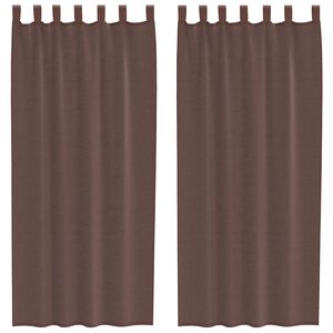 vidaXL Voile Curtains with Tab Top 2 pcs Brown