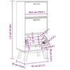 vidaXL Shoe Cabinet OLDEN White and Brown 55x35x120cm Solid Wood Pine