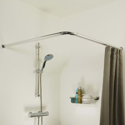 Sealskin Corner Shower Curtain Rod 90x90cm Matte Grey