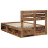 vidaXL Bed Frame with Headboard Old Wood 120 x 200 cm Solid Pine Wood