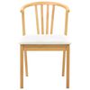 vidaXL Dining Chair 2 pcs Natural and White Solid Rubberwood
