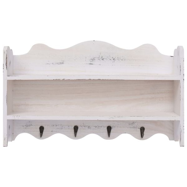 vidaXL Wall Mounted Coat Rack White 50x10x30 cm Wood