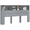 vidaXL Headboard Cabinet Grey Sonoma 180x19x103.5 cm