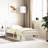 vidaXL Metal Bed Frame without Mattress with Headboard White 90x200cm
