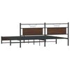 vidaXL Metal Bed Frame without Mattress Brown Oak 193x201 cm