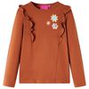 vidaXL Kids' T-shirt with Long Sleeves Cognac 128