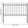vidaXL Garden Fence with Spear Top Steel 181x100 cm Black