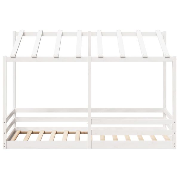 vidaXL Kids' Bed with Roof White 90x200 cm Solid Wood Pine