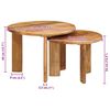 vidaXL Nesting Tables 2 pcs Brown Solid Mango Wood