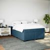 vidaXL Box Spring Bed with Mattress Dark Blue 140x200 cm Velvet