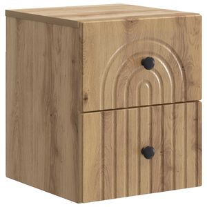 vidaXL Wall-Mounted Bedside Cabinet Artisan Oak 33 x 34.5 x 40 cm