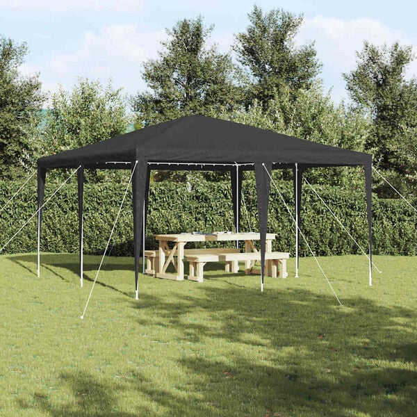 vidaXL Party Tent Anthracite 400 x 400 x 266 cm Polyethylene and Steel