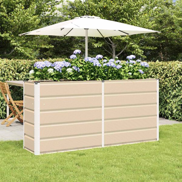 vidaXL Planter Ivory 160 x 40 x 75 cm Steel