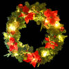 vidaXL Christmas Wreath with LED Lights Green 60 cm PVC