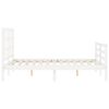 vidaXL Bed Frame without Mattress White Double Solid Wood
