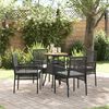 vidaXL Garden Dining Set 5 pcs Black Poly rattan