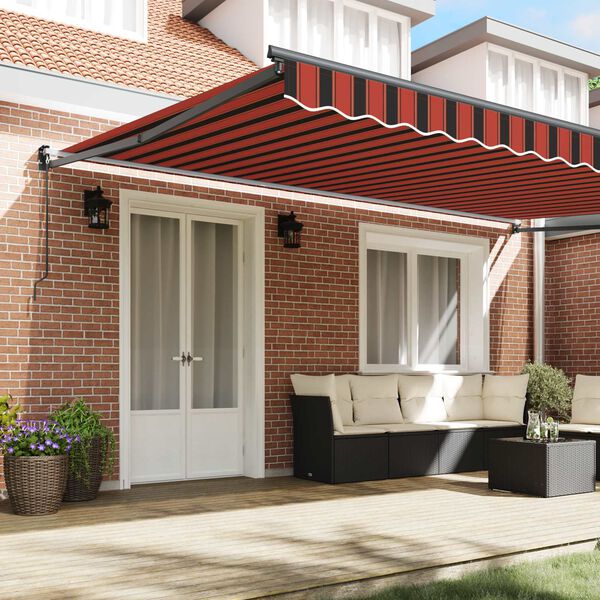 vidaXL Awning Orange and Brown 500 x 300 x 165 cm Polyester and Metal