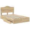 vidaXL Storage Bed with Drawer Sonoma Oak 120 x 190 cm Engineered Wood