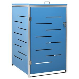vidaXL Single Wheelie Bin Shed 69x77.5x115 cm Stainless Steel