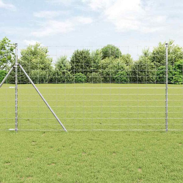 vidaXL Field Fence Silver 50 x 1.4 m Galvanised steel