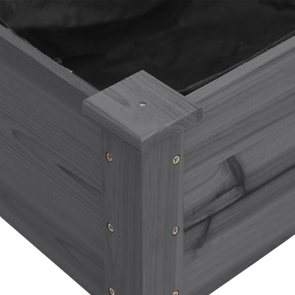 vidaXL Wheeled Planter with Liner Grey 118x59x80 cm Solid Wood Fir