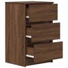 vidaXL Bedside Cabinet with 3 Drawers Brown Oak 39x35x65 cm