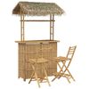 vidaXL Outdoor Bar Table and Stools 3 pcs Natural Bamboo