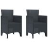 vidaXL Garden Chair 2 pcs Anthracite Polypropylene
