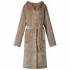vidaXL Bathrobe Hoodie Camel S Flannel