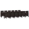vidaXL Garden Dining Set 13 pcs Brown Polt rattan