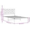 vidaXL Metal Bed Frame without Mattress with Headboard Black 100x190cm