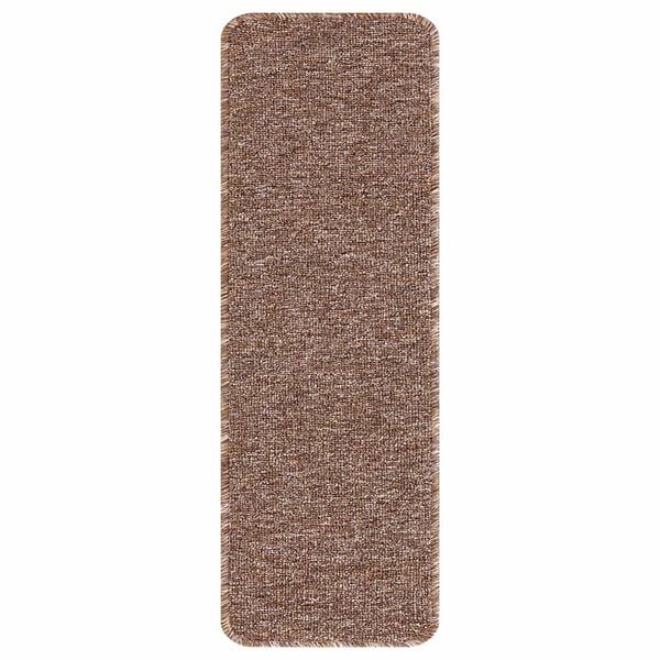 vidaXL Anti-slip Stair Mats 15 pcs Brown 60 x 25 cm PP