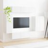 vidaXL TV Wall Cabinet Set Wall-mounted 6 pcs High Gloss White