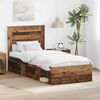 vidaXL Bed Frame with Headboard Old Wood 90 x 200 cm Solid Pine Wood