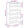 vidaXL Shoe Rack Smoked Oak 60x25x100 cm Engineered Wood