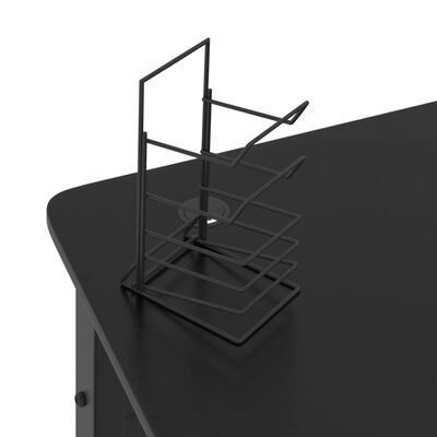 vidaXL Gaming Desk with K Shape Legs Black 110x60x75 cm