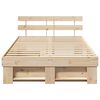 vidaXL Bed Frame with Headboard Brown 120 x 190 cm Solid Pine Wood