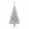 vidaXL Christmas Tree with 150 LEDs with Stand Silver 120 cm PET