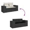 vidaXL 10 Piece Garden Sofa Set with Cushions Black Poly Rattan Acacia