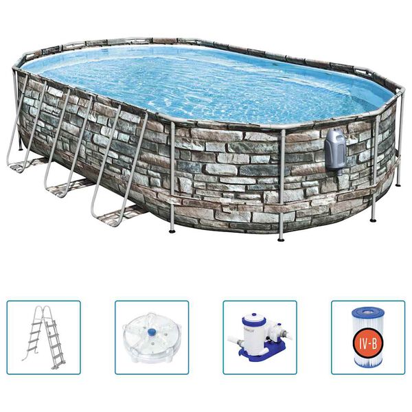 Bestway Power Steel Comfort Jet Series Pool Set Oval 610x366x122 cm