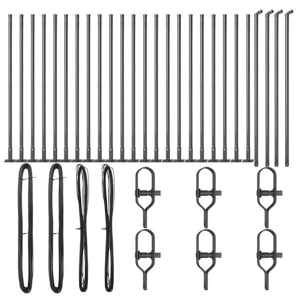 vidaXL Fence Post Other 26 pcs Grey 3.2 x 3.2 x 110 cm Steel